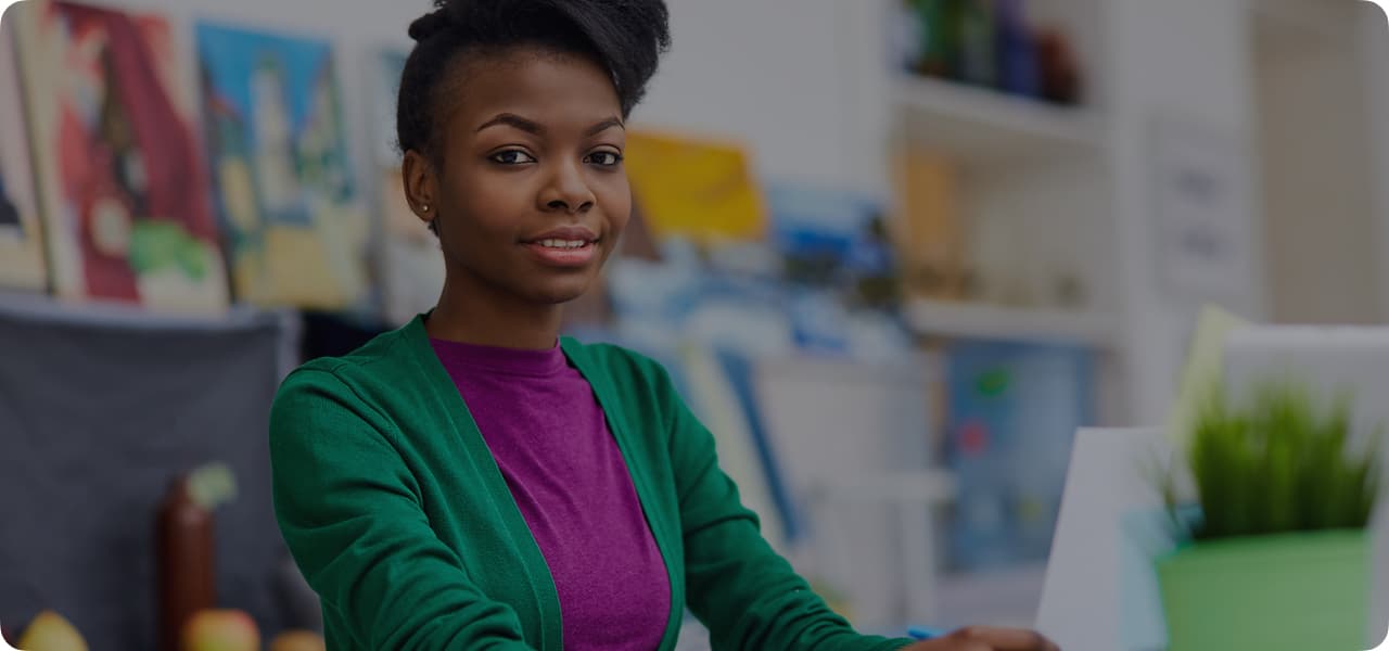 a smiling female student